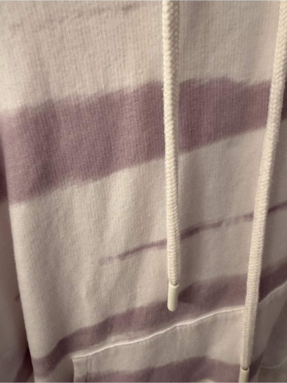 Uncommon Lavender & White MMH Tie-Dye Cropped Hoodie Sweater - Picture 2 of 5